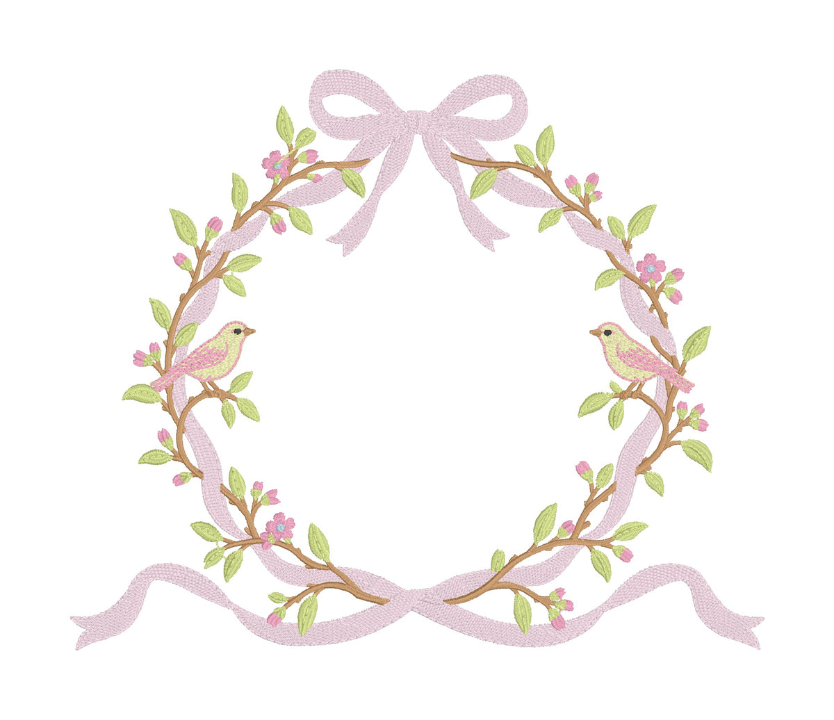 Bird & Bow Floral Wreath
