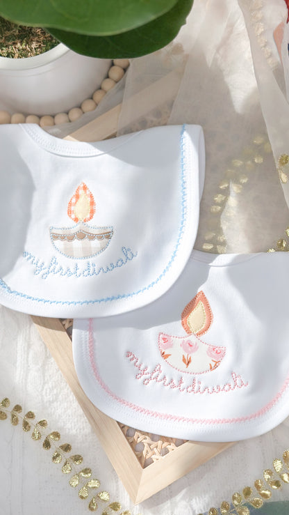 Personalized Baby’s First Diwali Embroidered Bib