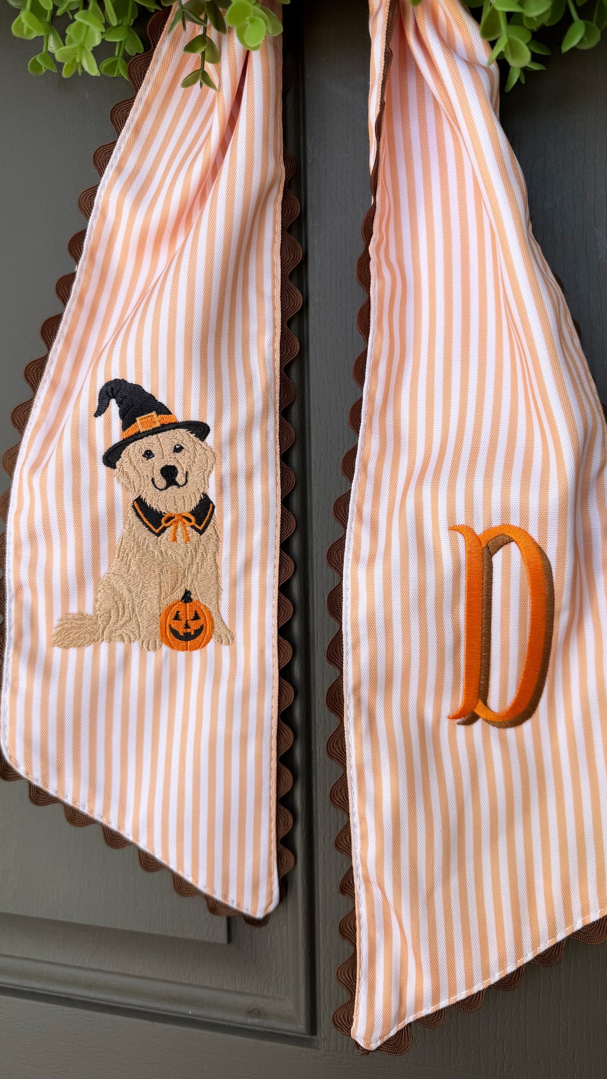 Personalized Golden Retriever Fall Wreath Sash