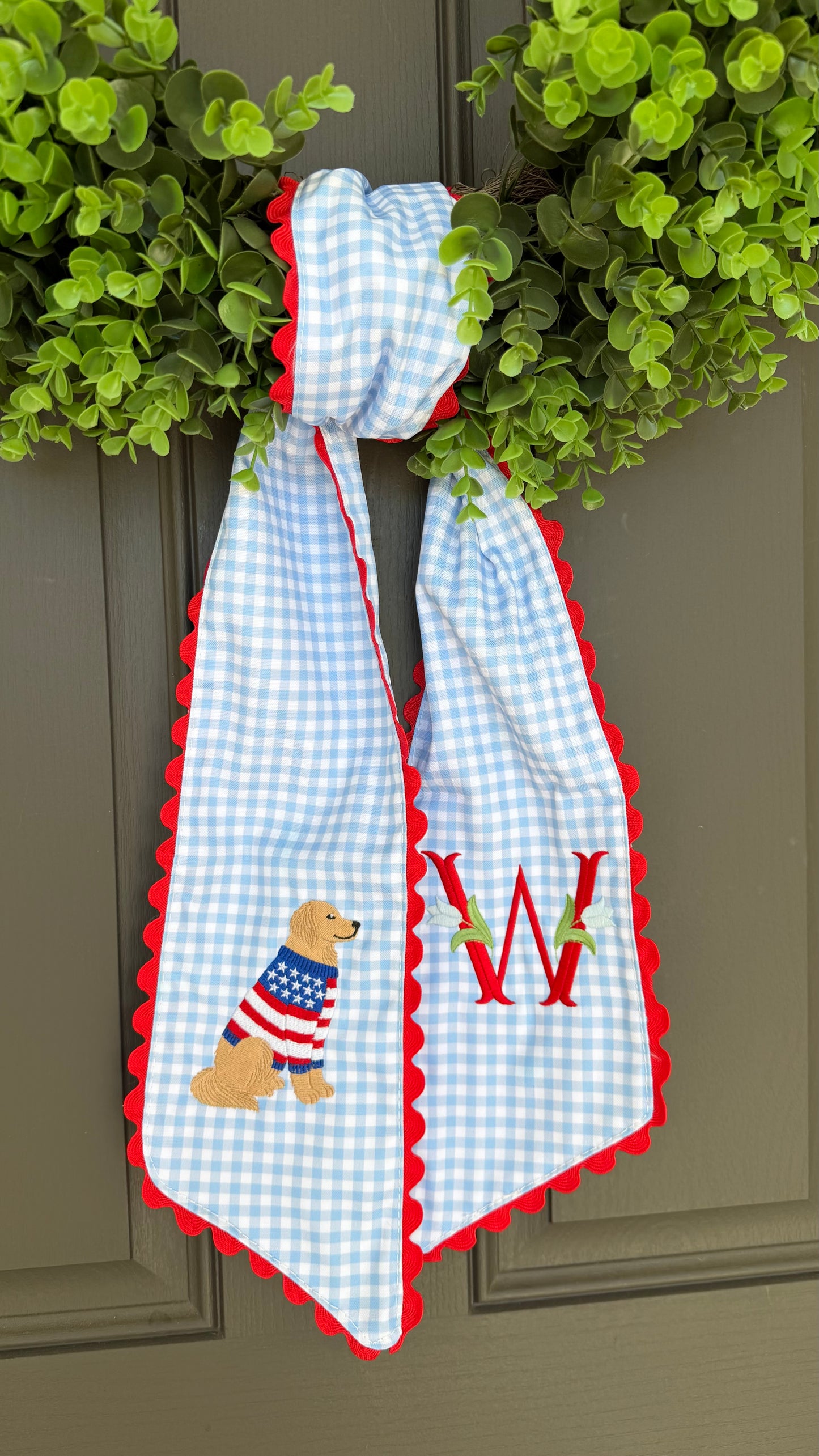 Personalized Patriotic Wreath Sash