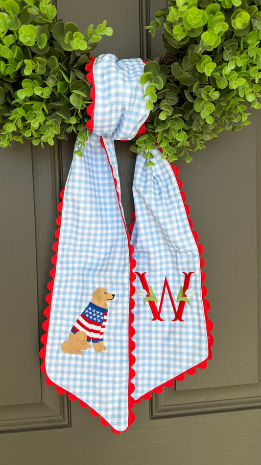 Personalized Patriotic Wreath Sash