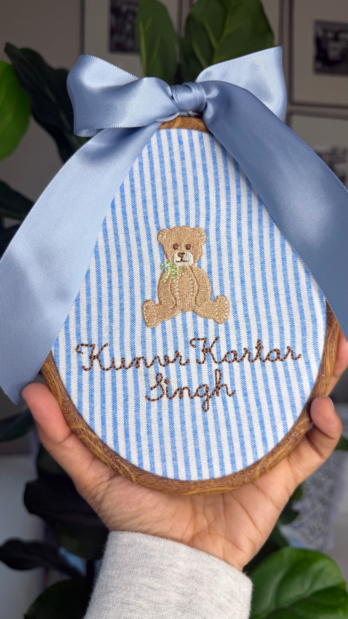 Teddy Bear Baby Name Hoop