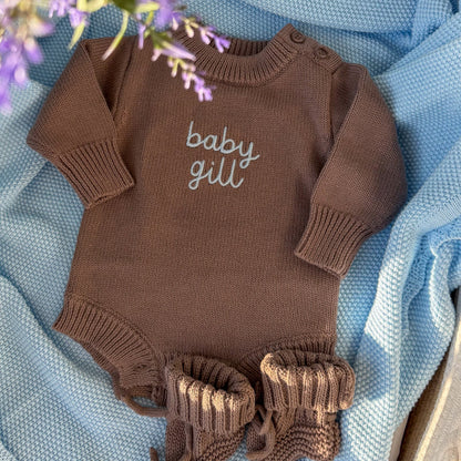 Knit Romper & Bootie Set