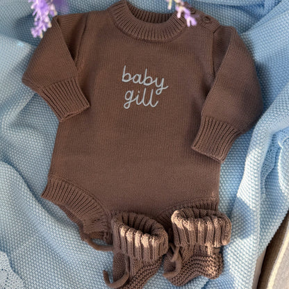 Knit Romper & Bootie Set