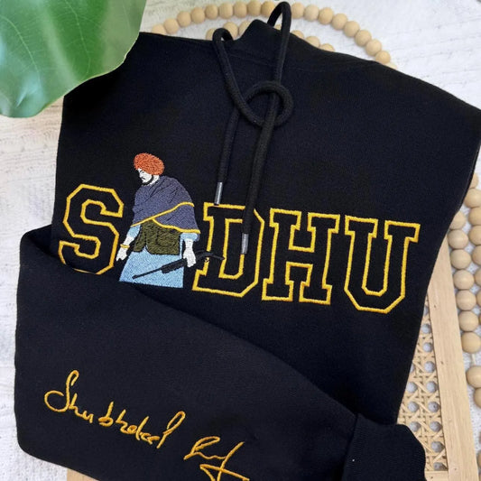 Sidhu Moosewala Embroidered Hoodie