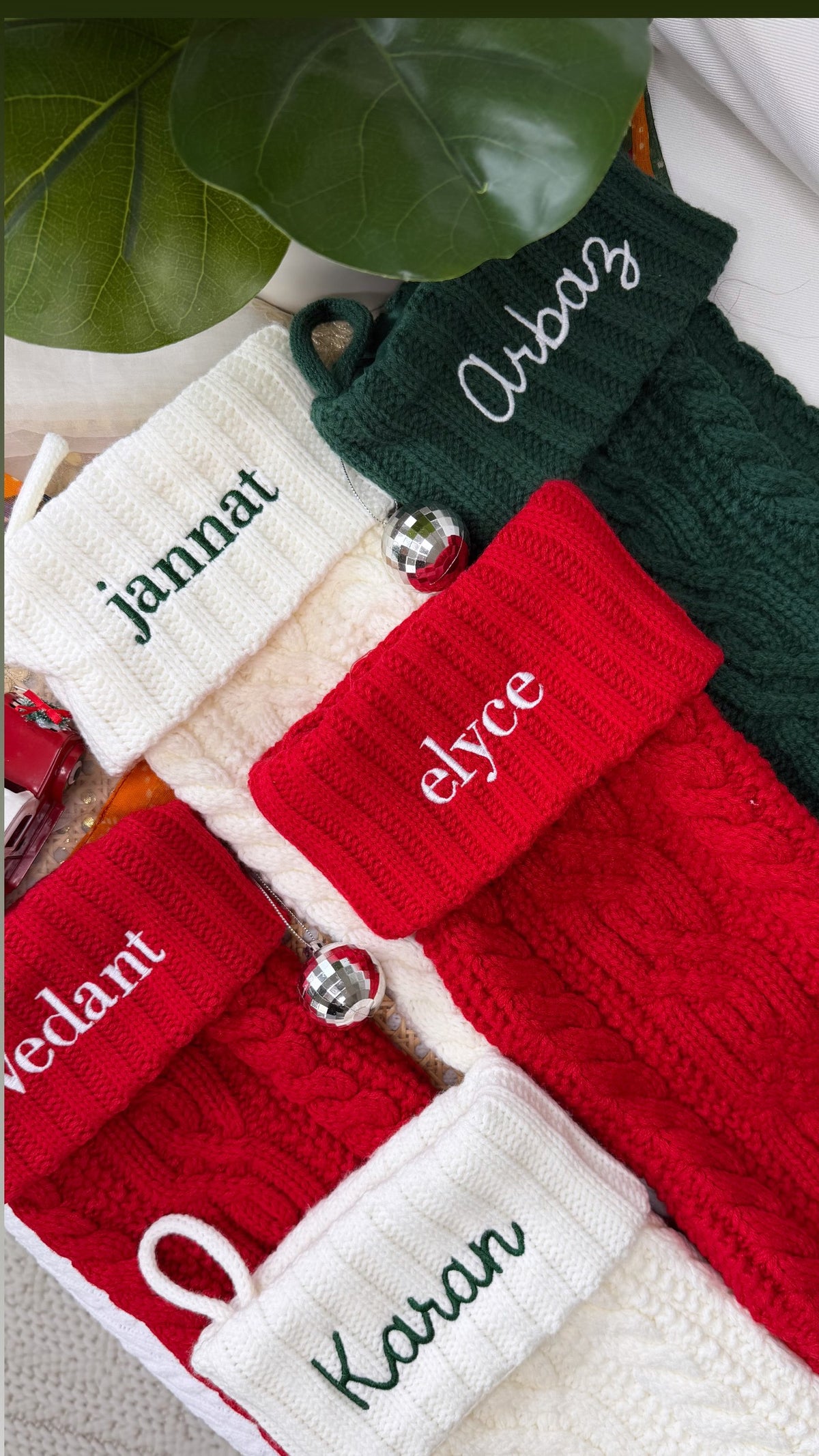 Family set of personalized Christmas stockings