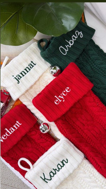 Family set of personalized Christmas stockings
