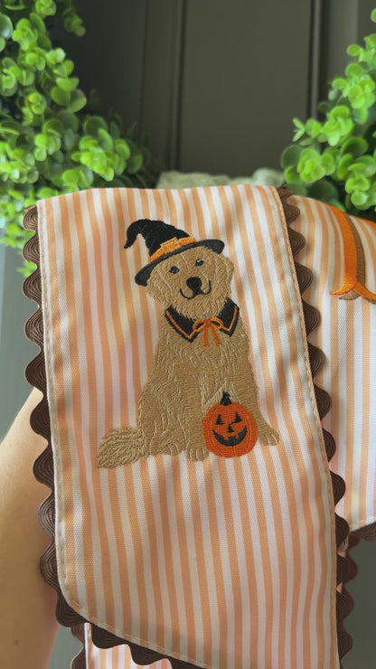 Personalized Golden Retriever Fall Wreath Sash